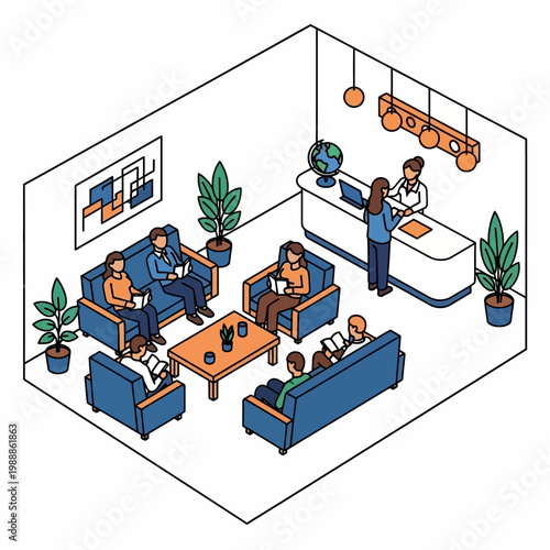 People sitting in a waiting room.