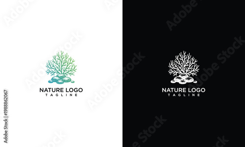 Coral Reef Nature Logo Design