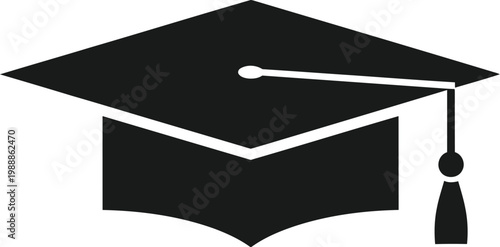 Graduation cap represents academic success and finished higher education.