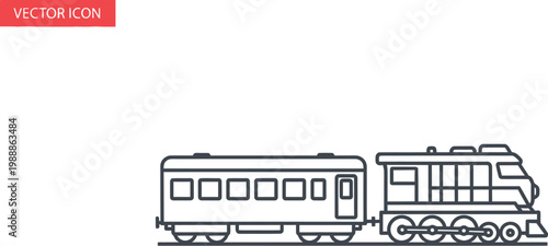 Train icon illustrates railway travel concepts for global logistics design.