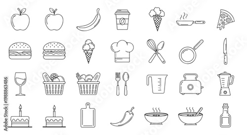 Food and Drink Icons for Fashion and Cooking Websites