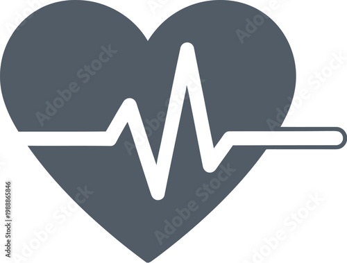 Heart displays an EKG line representing vital signs and medical health.