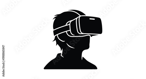 Silhouette of a person wearing virtual reality headset