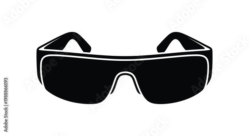 Black silhouette of stylish sunglasses modern fashion accessory