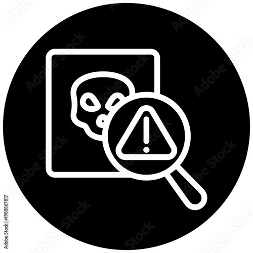 Risk Analysis Icon Button, Mini Illustration For Modern Concept, Ui, Ux Web And App Development. Related To Cyber Security, Data Protection.