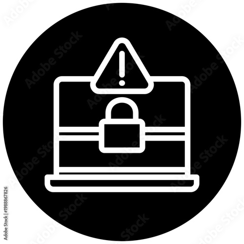Ransomware Icon Button, Mini Illustration For Modern Concept, Ui, Ux Web And App Development. Related To Cyber Security, Data Protection.