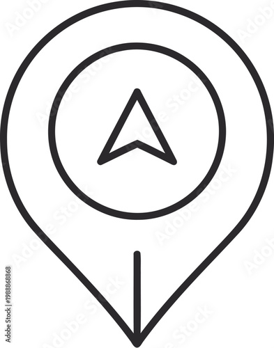Location pin icon represents a precise digital navigation point for mapping.