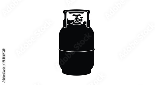 A black silhouette depicts a propane tank commonly used for grilling and heating applications high quality