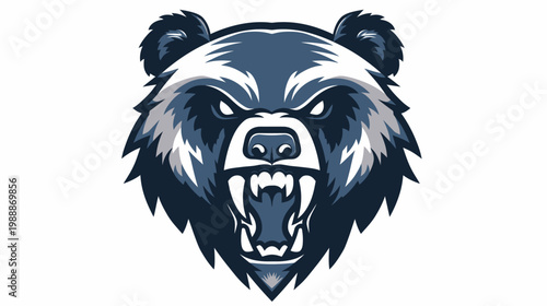 Ferocious bear head illustration showing aggression for mascot or logo designs