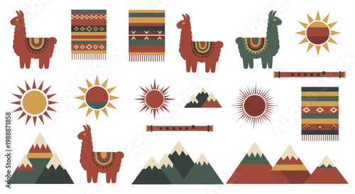 Collection of traditional Peruvian and Andean cultural elements.