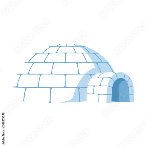 Simple Cartoon Igloo Illustration Traditional Arctic Ice House Dwelling