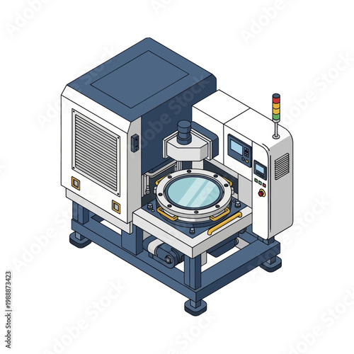 Industrial Semiconductor Manufacturing Equipment for Wafer Processing.