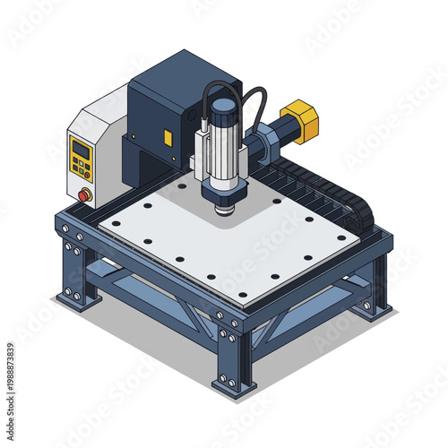 Isometric CNC Machine for Precision Manufacturing and Engraving.