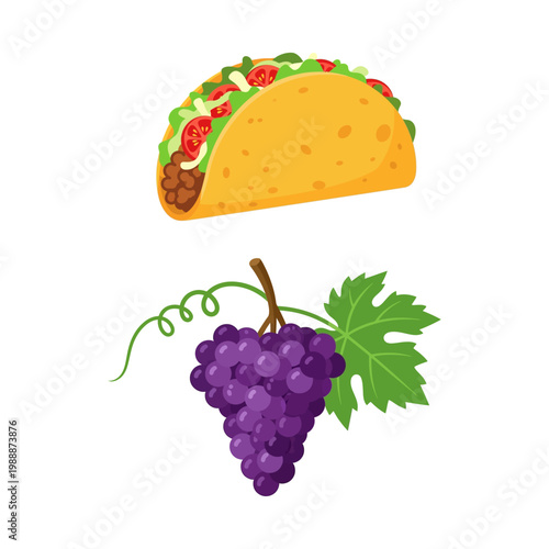 Taco and Grapes A Culinary Combination of Savory and Sweet
