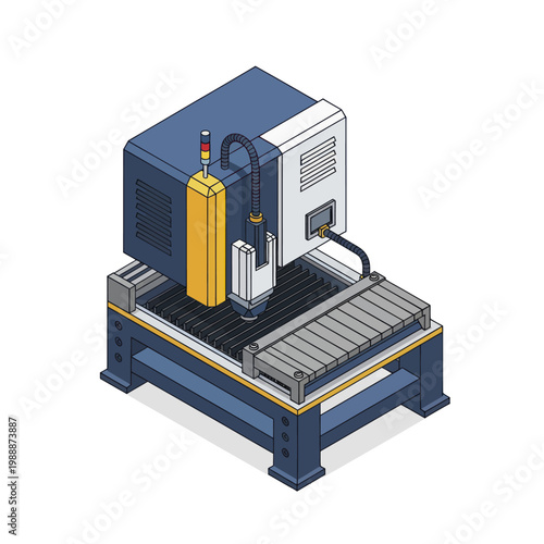 Isometric CNC Machine for Precision Manufacturing and Industrial Automation.