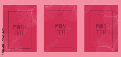 Minimal Botanical Floral Poster, Clean Modern Flower Design with Elegant Leaves and Soft Aesthetic Background