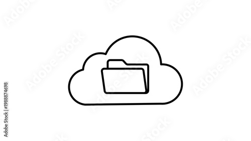 Foto Cloud Storage and Data Management Editable Stroke Vector Icon