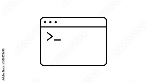 Photos Code Terminal Window Vector Icon with Editable Stroke