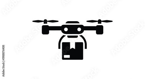 Delivery drone icon modern technology for package transportation