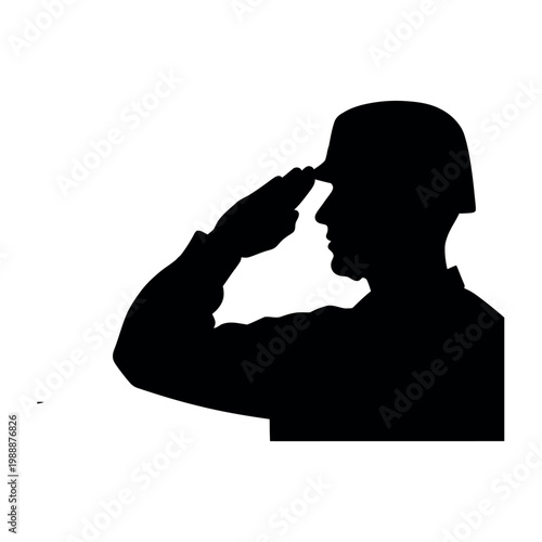 Silhouette of a soldier saluting.