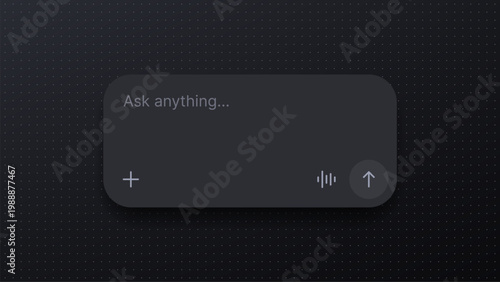 Tableau sur toile Chat interface input field with ask anything prompt