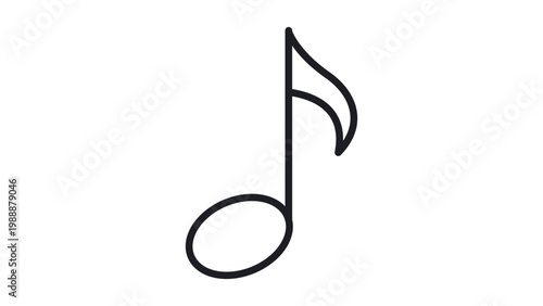 Photos Eighth Note Vector Icon Illustration with Editable Stroke