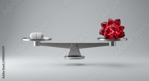 Modern GLP-1 Medication Balance Scale for Appetite Control Concept