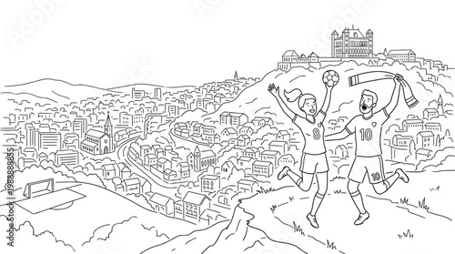 Excited Soccer Fans Celebrate Victory with Joyful Expressions.