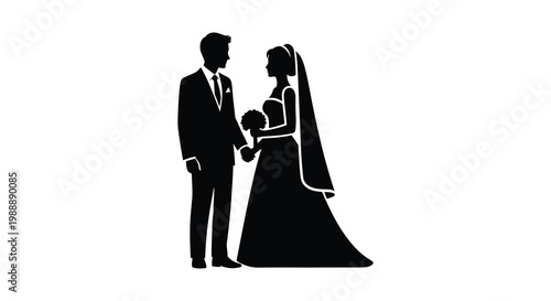 Silhouette of a bride and groom a romantic wedding moment