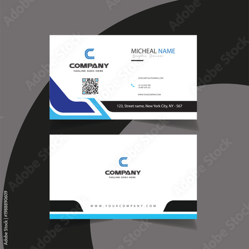 Corporate identity and business card template set featuring a vector layout design with professional company logo elements for web and paper brand stationery
