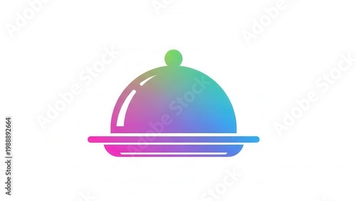 Vibrant gradient meal cloche icon representing delightful culinary experiences