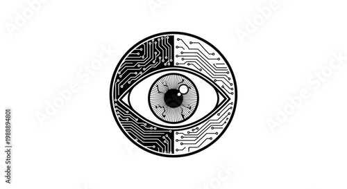 Detailed illustration of a human eye.