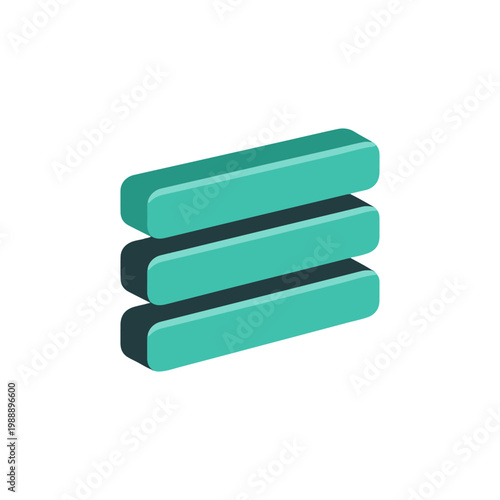 Menu icon 3D icon
Vector color 3D icon on a white background