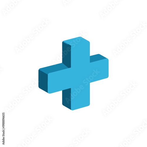 Plus icon 3D icon
Vector color 3D icon on a white background