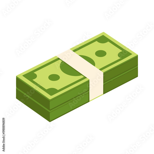 Money stack 3D icon
Vector color 3D icon on a white background