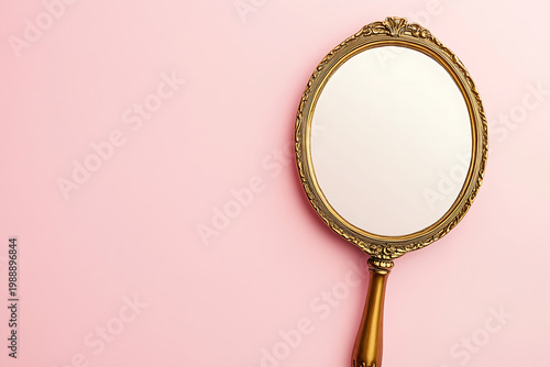 Artistic Antique Mirror Illustration with Feminine Aesthetic