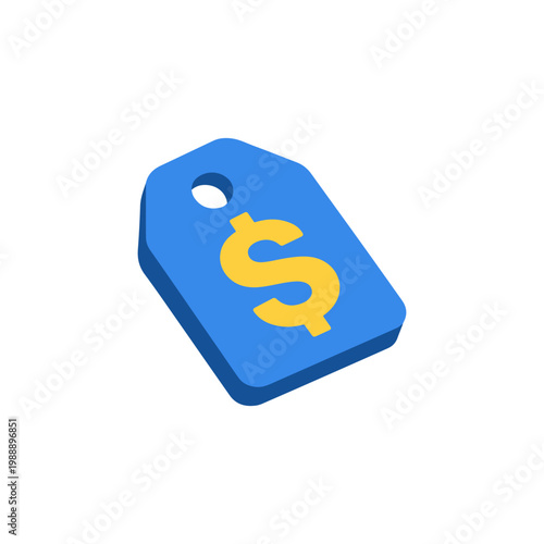 Price tag 3D icon
Vector color 3D icon on a white background