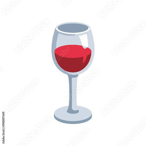Wine glass 3D icon
Vector color 3D icon on a white background