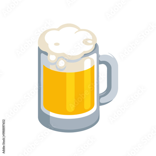 Beer mug 3D icon
Vector color 3D icon on a white background
