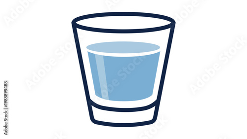 Shot Glass Vector Icon with Editable Stroke, Modern Flat Illustration of a Small Sturdy Glass Filled with Blue Liquid, Minimalist Drink Graphic for Bar, Party, and Beverage Design Projects.