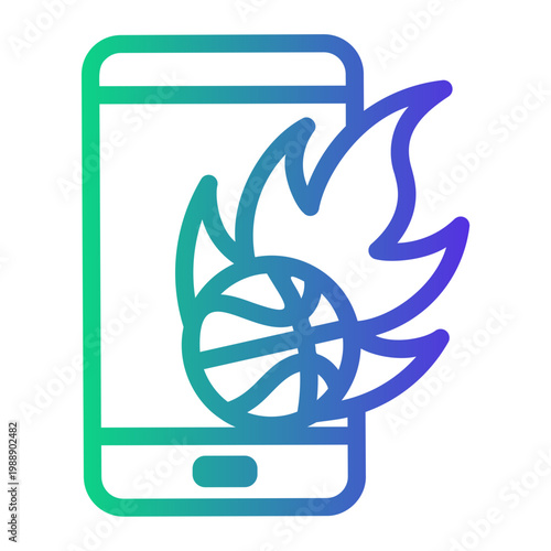 fireball Line Gradient Icon