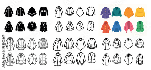 Collection of diverse clothing styles and outfits