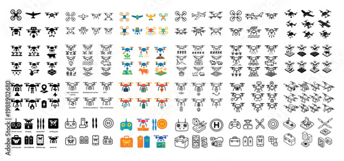 Assorted drone icons collection for various uses