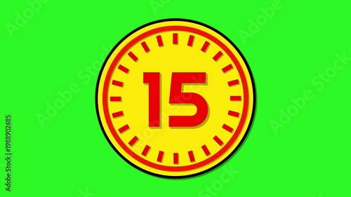 Number 15 with circular animation on green screen background. 15 days to go. 15 days left