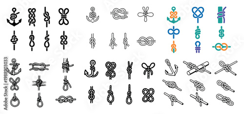 Nautical knots collection: various types and designs