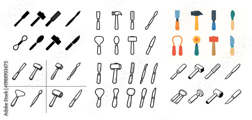 Assorted tools collection for craft and repair work