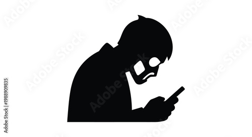 Silhouette of a person focused on a smartphone in a dark setting