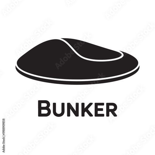 A black silhouette of a ufo over the word bunker