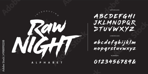 Raw Night expressive dry brush script font for horror movie titles and edgy rock music festival posters