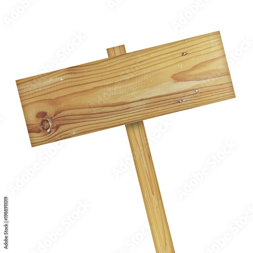 Wooden sign isolated on white